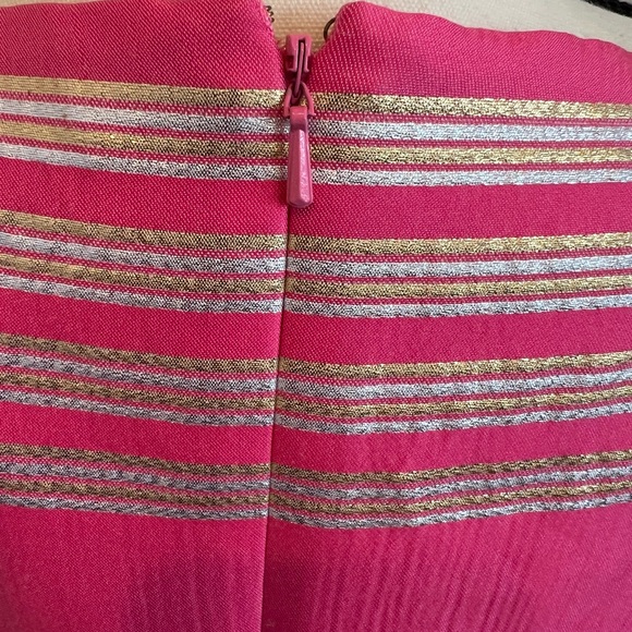 Lilly Pulitzer Pink Gold and Silver Striped Virginia Dress - Picture 4 of 7